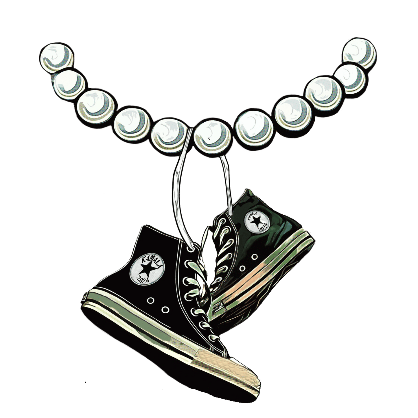 Chucks and Pearls - Graphic T-Shirt - Gacho Bad Designs