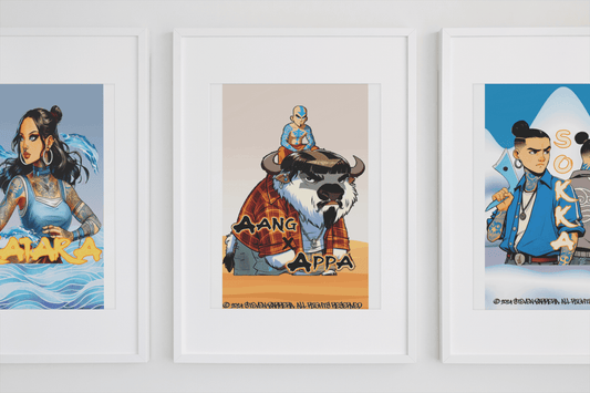 Barrio Bender Aang x Appa 8x12 Art Print - Gacho Bad Designs