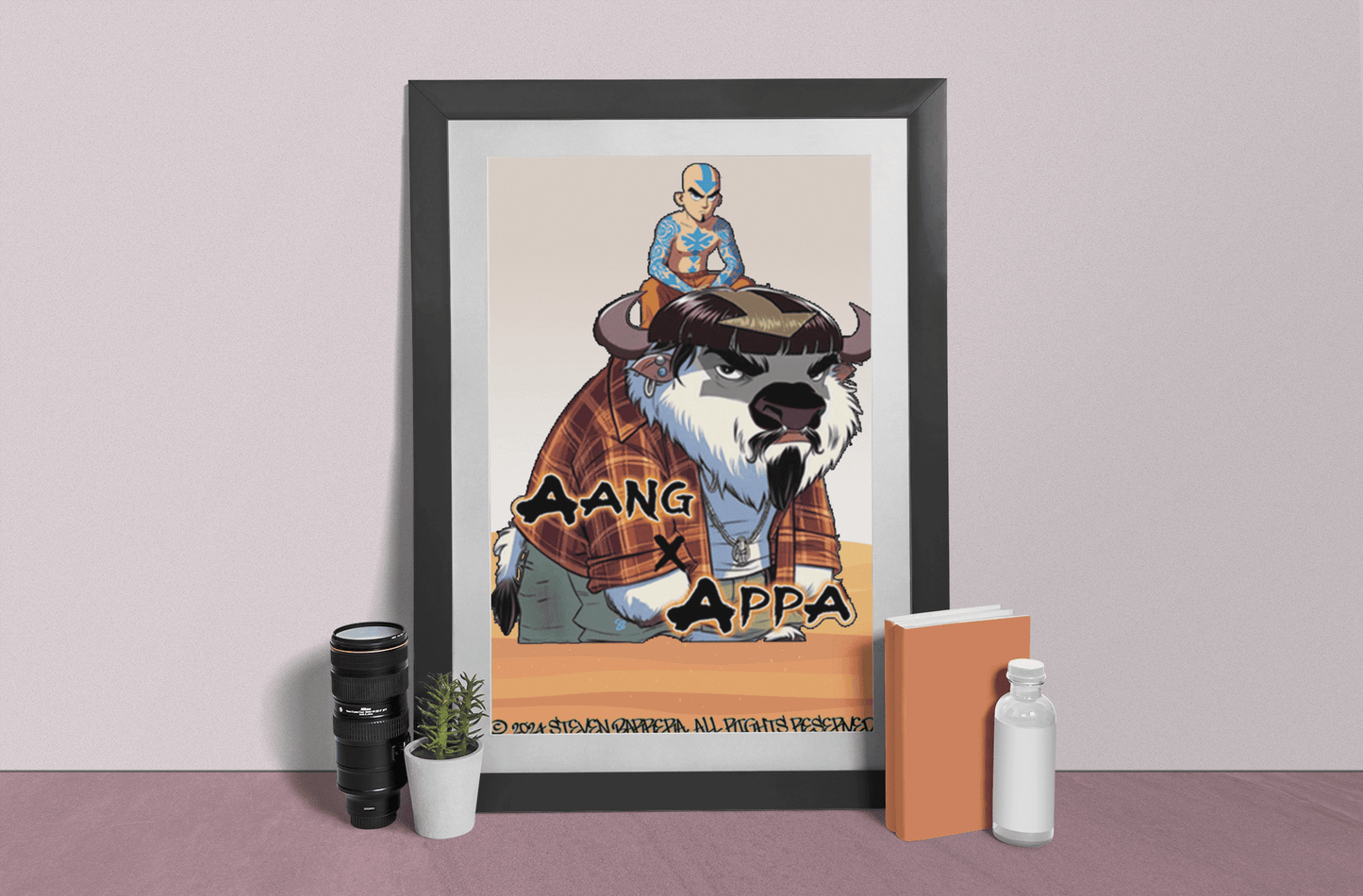 Barrio Bender Aang x Appa 8x12 Art Print - Gacho Bad Designs