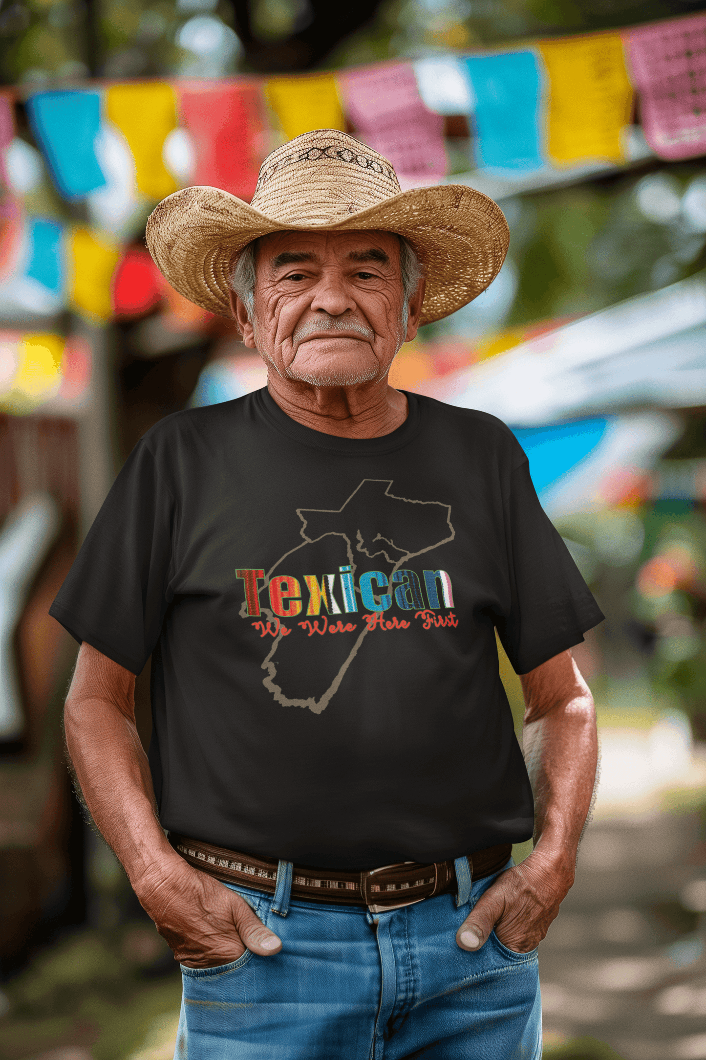 Texican: We Were Here First Graphic T-Shirt - Gacho Bad Designs
