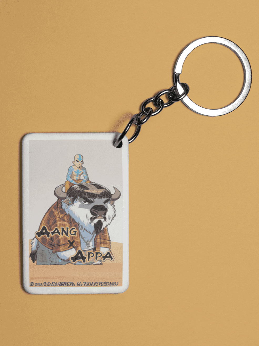 Street Corn Graphic Keychain - 3 x 2 inches - Gacho Bad Designs