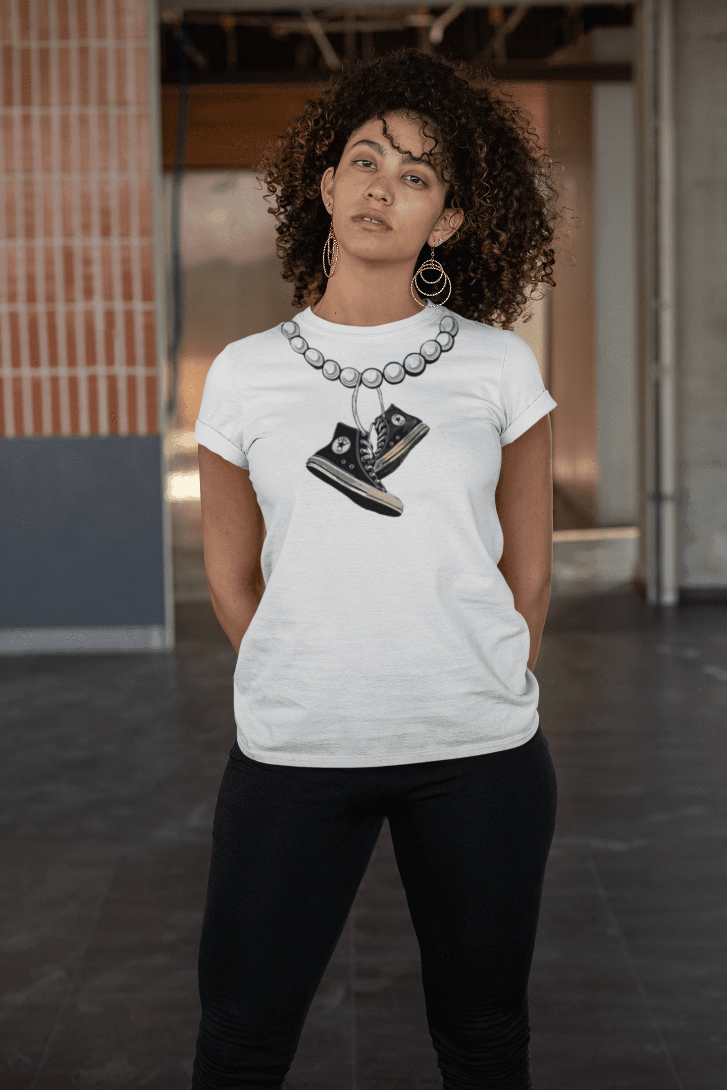 Chucks and Pearls - Graphic T-Shirt - Gacho Bad Designs