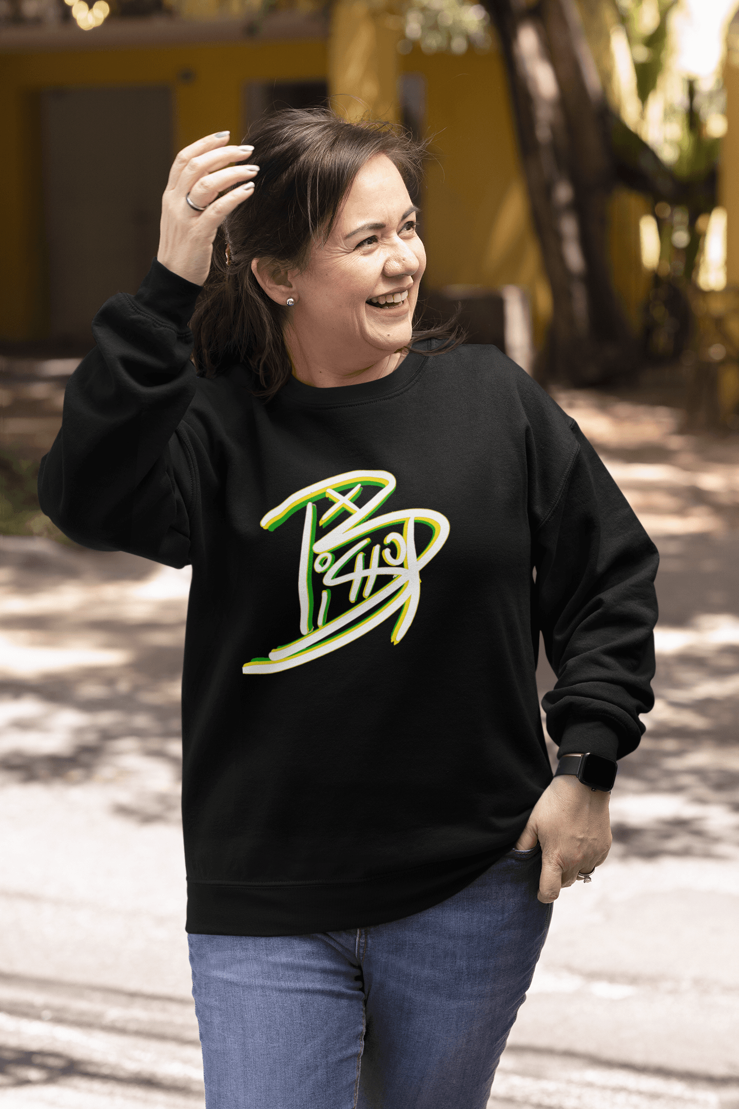 Bishop TX Graffiti Style Graphic Sweatshirt - Gacho Bad Designs