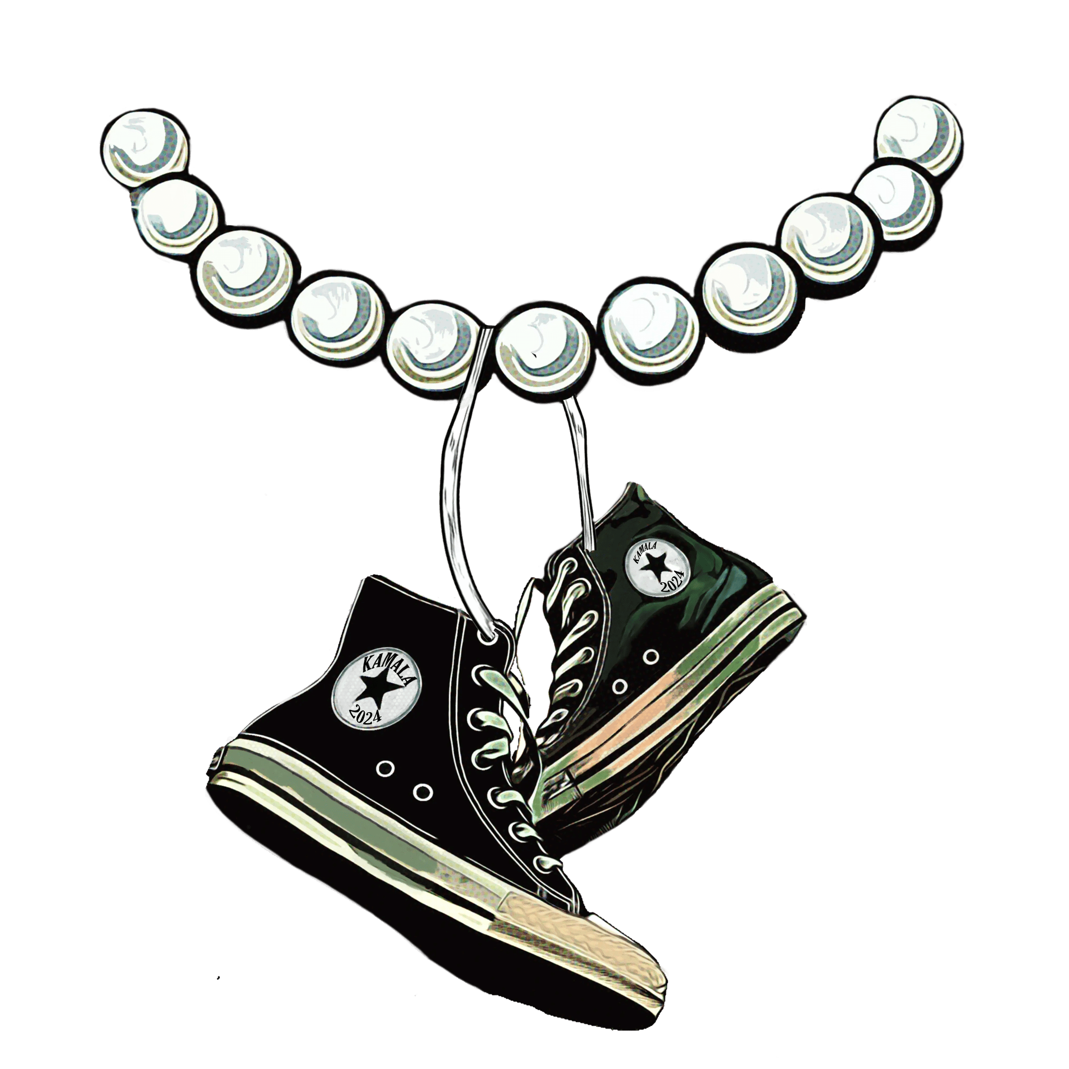 Chucks and Pearls - Graphic T-Shirt - Gacho Bad Designs