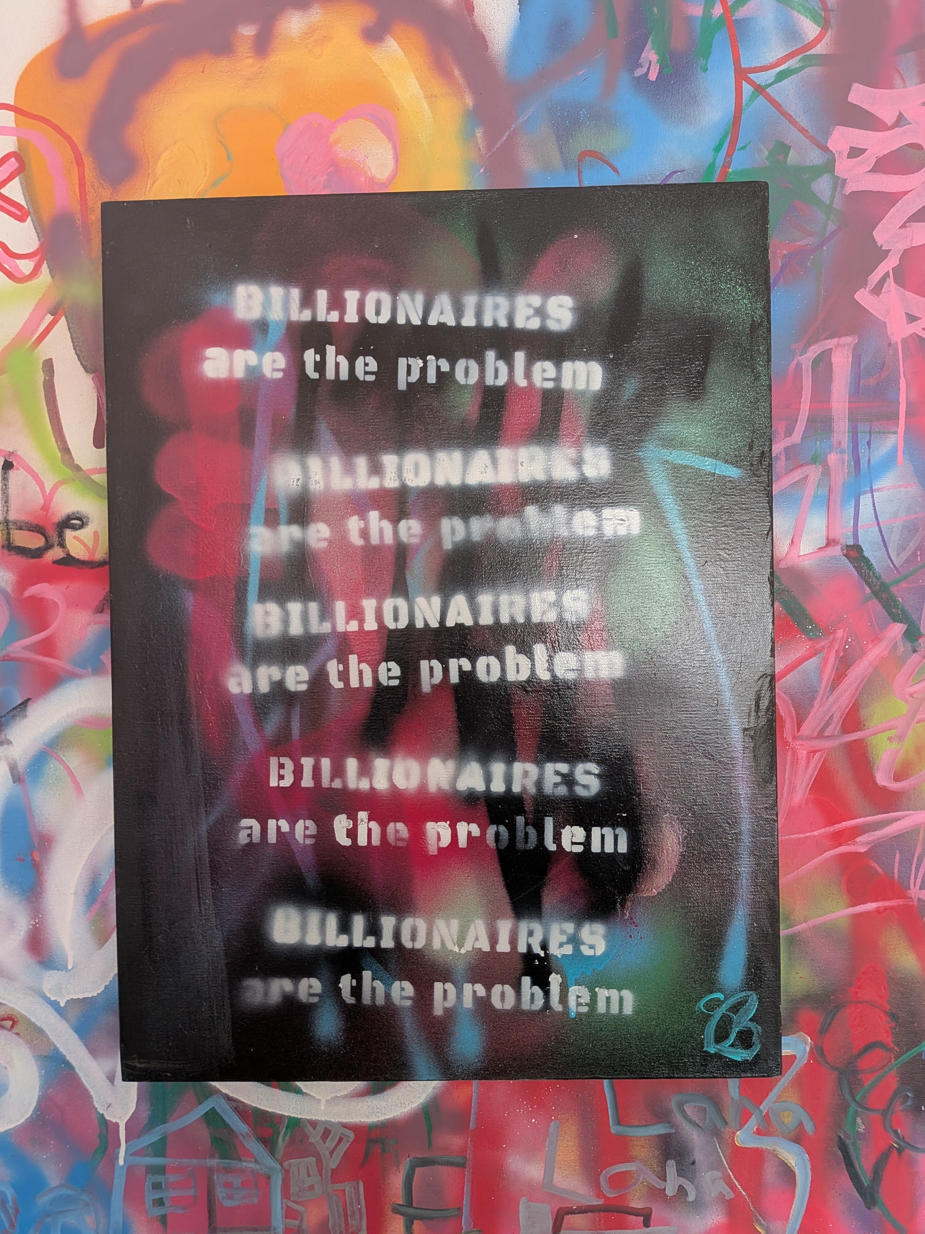 Billionaires are the Problem -Original Canvas