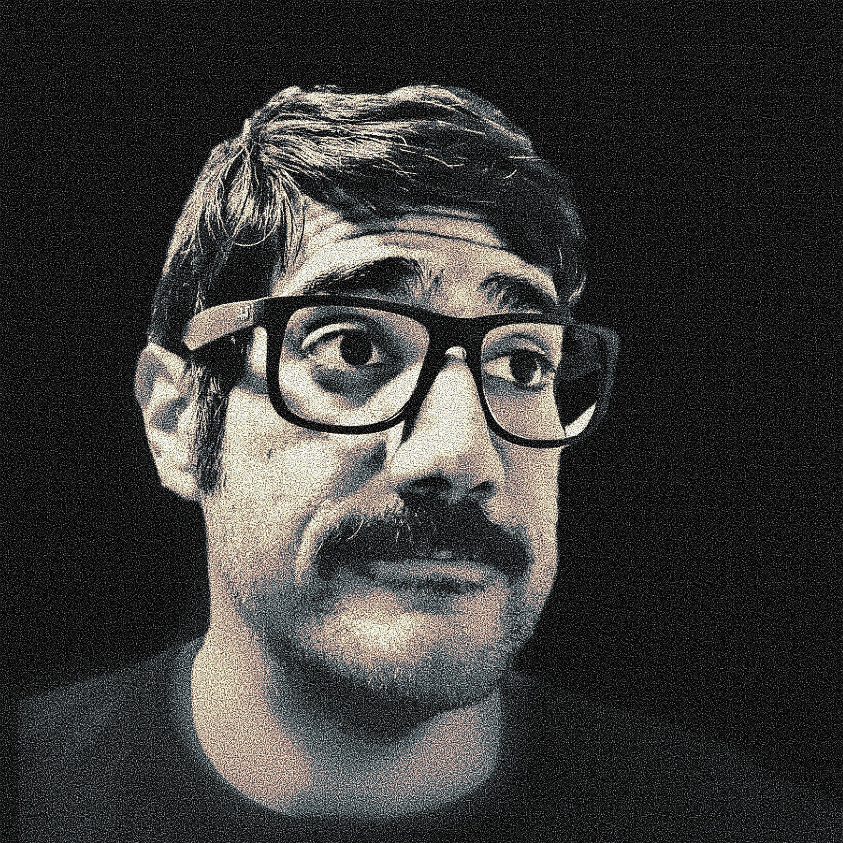 portrait of an extremely handsome man in black and white