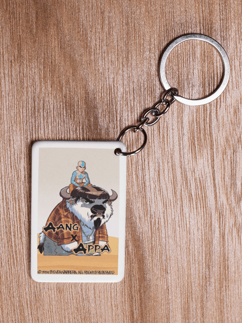 Street Corn Graphic Keychain - 3 x 2 inches - Gacho Bad Designs