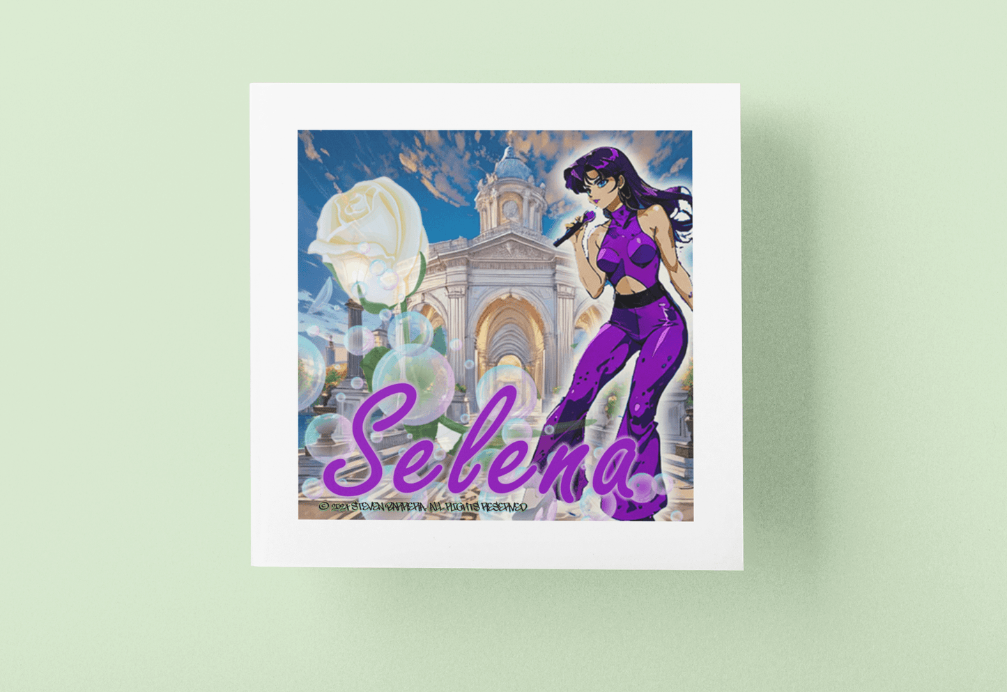 Anime Selena 6x6 Art Print - Gacho Bad Designs