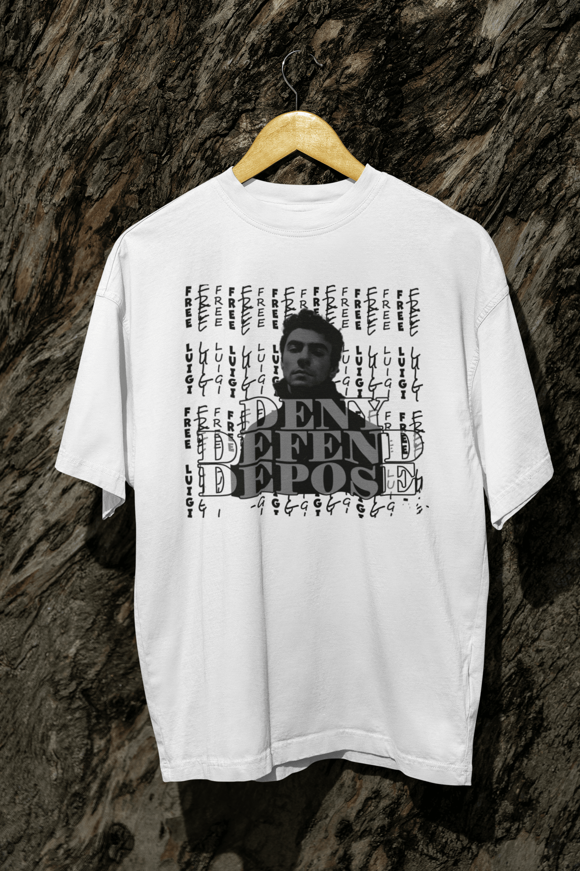 Free Luigi - Deny Defend Depose Graphic T-shirt - Gacho Bad Designs