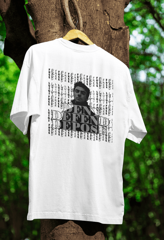 Free Luigi - Deny Defend Depose Graphic T-shirt - Gacho Bad Designs