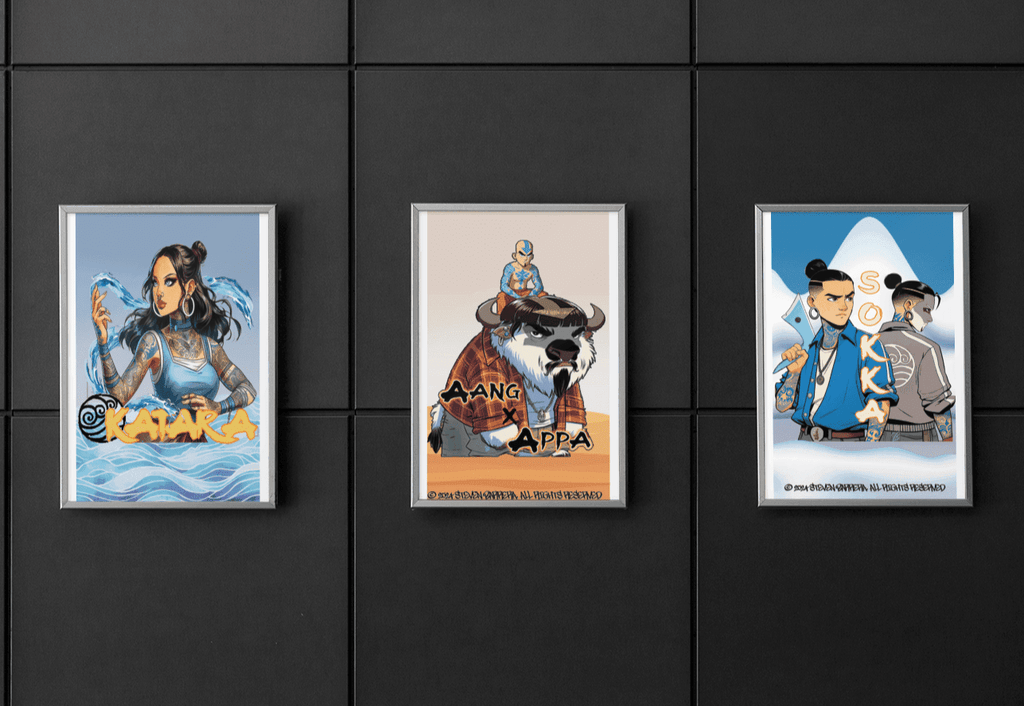 Barrio Bender Aang x Appa 8x12 Art Print - Gacho Bad Designs